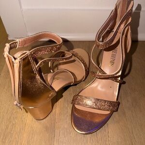 Elegant Bronze Strappy Sandals